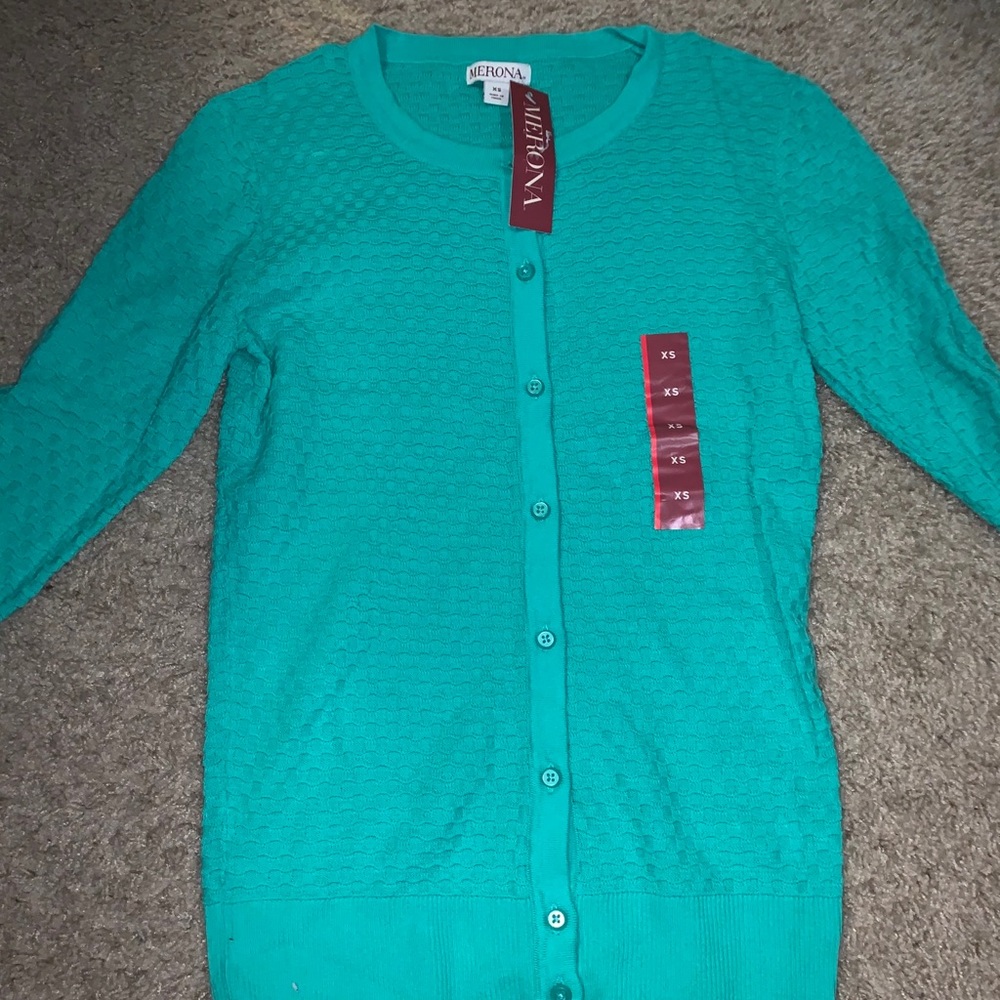 Target teal cardigan